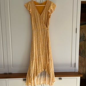 Abercrombie and Fitch Midi Wrap Around Dress in Dijon